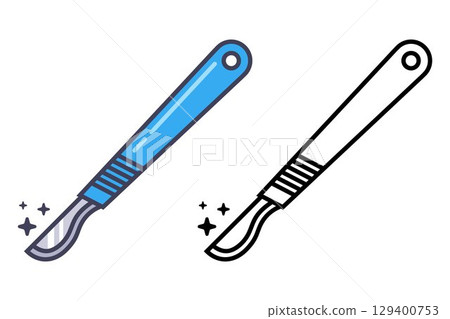 Scalpel icon for surgical operations. 129400753