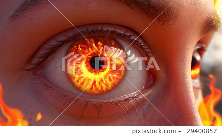 A Stunning Fantasy Eye Featuring a Fiery and Captivating Effect That Inspires Wonder A Stunning Fantasy Eye Featuring a Fiery and Captivating Effect That Inspires Wonder 129400857