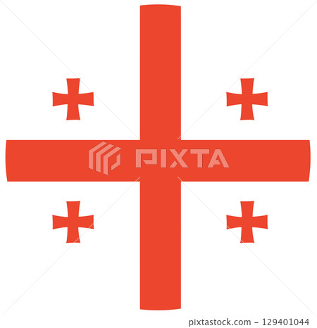 Round flag of Georgia country isolated. Round flag of Georgia country isolated. 129401044