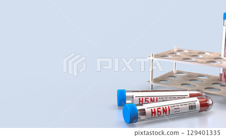 The Blood Tube for avian influenza or bird flu concept 3d Rendering. 129401335