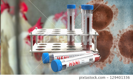 The Blood Tube for avian influenza or bird flu concept 3d Rendering. The Blood Tube for avian influenza or bird flu concept 3d Rendering. 129401336