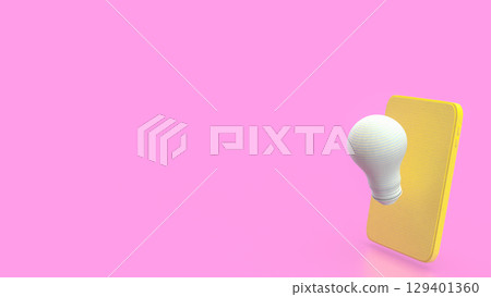 The Light bulb and mobile for idea or Business concept 3d Rendering. 129401360