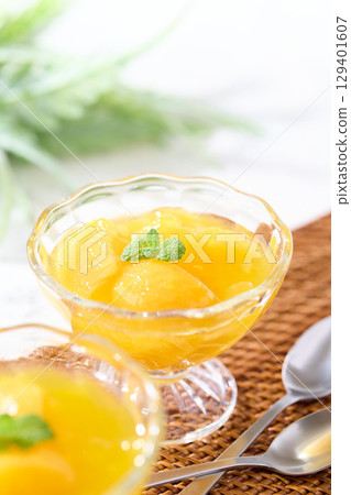 水果果凍黃桃 129401607