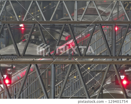 Late-night train depot 129401754