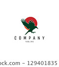 Isolated black and white bird vector. Premium flying animal design. Best for logos, badges, emblems, icons, and sticker designs. Available in eps 10. 129401835