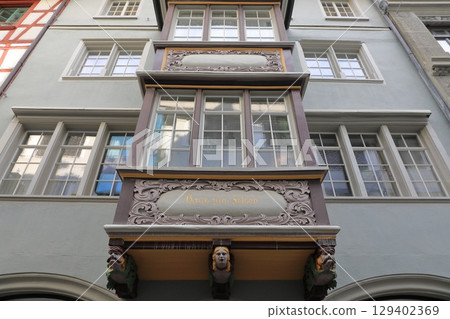 Building with bay window in the old town of St. Gallen Building with bay window in the old town of St. Gallen 129402369