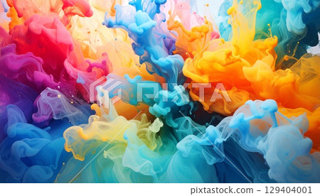 彩色墨水在水下融合的奇妙藝術 彩色墨水在水下融合的奇妙藝術 129404001
