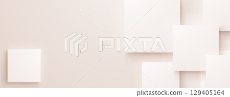 White squares on beige background. 129405164