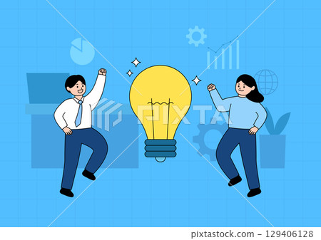 Vector illustration of business people. 129406128