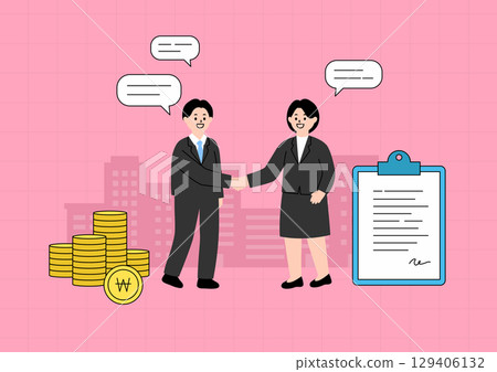 Vector illustration of business people. 129406132