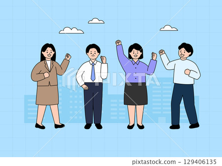 Vector illustration of business people. 129406135