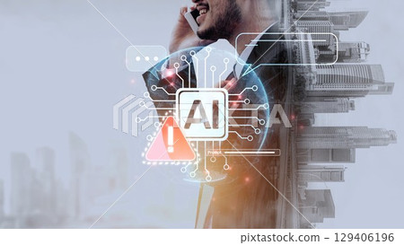 AI Prompt Error Warning in Chat Interface with Alert and System Issue Muxer 129406196