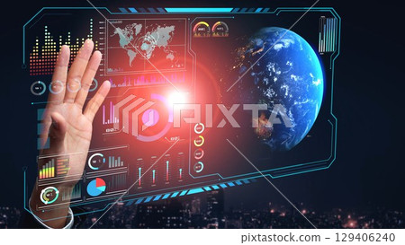 Global network connection interface show worldwide digital communication Thunk Global network connection interface show worldwide digital communication Thunk 129406240