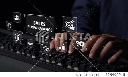Sales Performance Dashboard with Sales Metrics, Targets, and Conversion Muxer 129406946