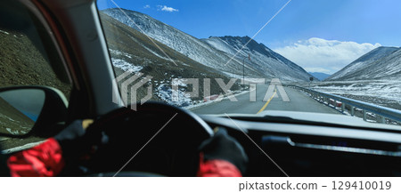 Car road trip in tibet, China 129410019