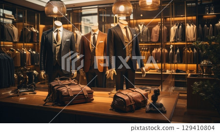 luxury men's suits and leather goods 129410804