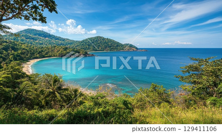 tropical paradise beach in southeast asia tropical paradise beach in southeast asia 129411106
