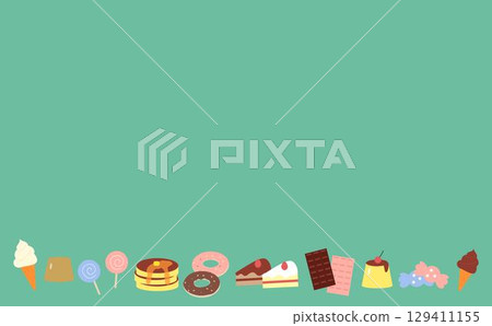 A frame of cute sweets 129411155