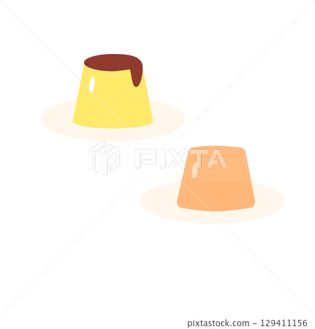 Simple pudding and jelly icon 129411156
