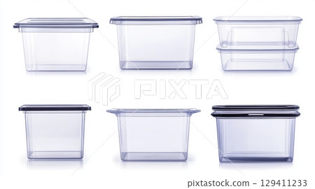 clear plastic storage containers with lids set of six 129411233