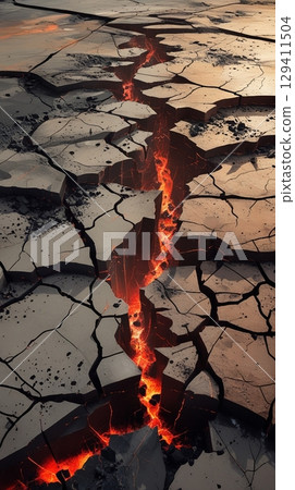 Cracked Earth and Magma 129411504
