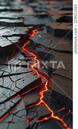 Cracked Earth and Magma 129411505