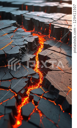 Cracked Earth and Magma 129411507