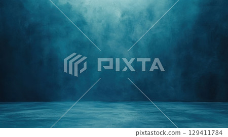 deep blue studio background textured wall and floor deep blue studio background textured wall and floor 129411784