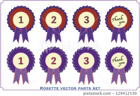 帶有排名和資訊的玫瑰花結套裝 | 玫瑰花結、絲帶、排名、第一名、第二名、第三名、感激 129412530