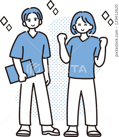 Full-body illustration of a medical intern Full-body illustration of a medical intern 129412620
