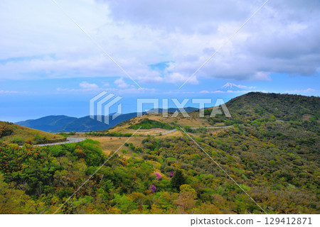 Chubu region, Izu Peninsula, the spectacular Nishiizu Skyline, the refreshing view of Mt. Fuji and the sky, Toi, Izu City, Shizuoka Prefecture (6) 129412871