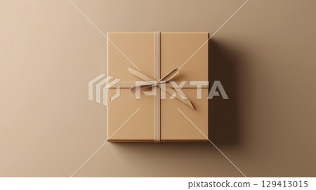 Brown square container mockup carton box package brown background 129413015