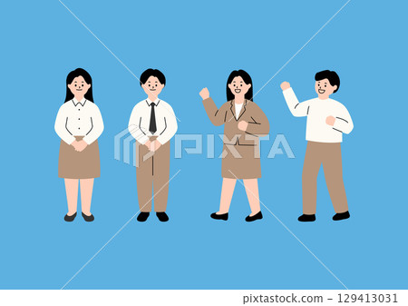 Vector illustration of office workers. 129413031