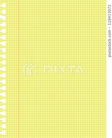 Legal pad style notebook background and frame material. Versatile yellow backgrounds with grid and perforations that can be used for web and paper designs. 129413072