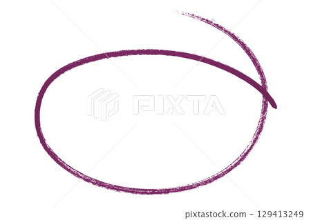 Purple pencil highlight circle mark isolated on transparent background 129413249