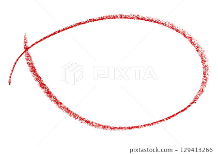 Red pencil highlight circle mark isolated on transparent background 129413266
