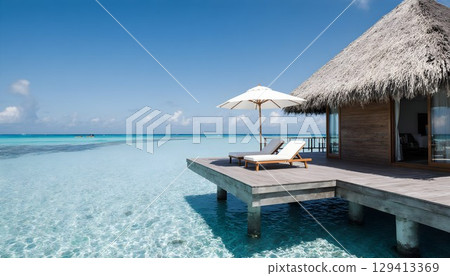 Stylish and luxurious water villas 129413369