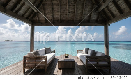 Stylish and luxurious water villas 129413421