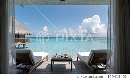 Stylish and luxurious water villas 129413462