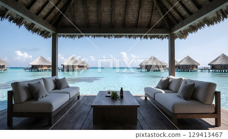 時尚豪華的水上別墅 時尚豪華的水上別墅 129413467