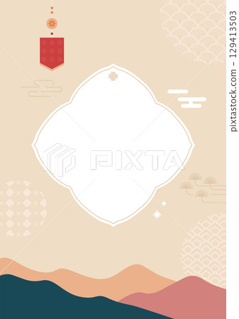 Korean traditional background vector illustration. 129413503
