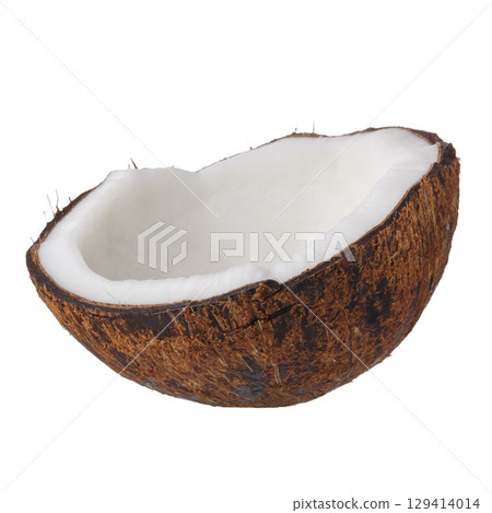 Half Coconut Fruits isolated on a white background Half Coconut Fruits isolated on a white background 129414014