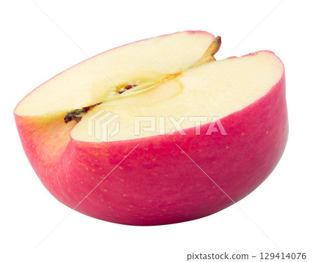 Fresh and Juicy Red Apple with Vibrant Skin isolated on a white background 129414076