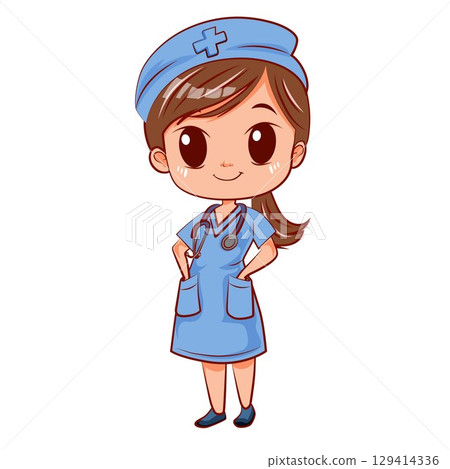nurse light skin tone cartoon character nurse light skin tone cartoon character 129414336