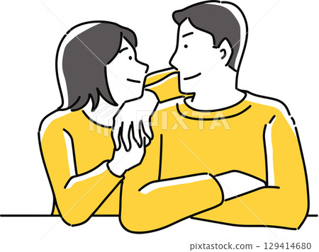 男性和女性凝視 男性和女性凝視 129414680