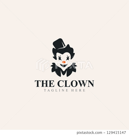 Clown logo template jester minimalist joker clown design 129415147