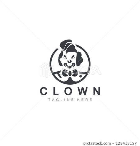 Clown logo template jester minimalist joker clown design 129415157