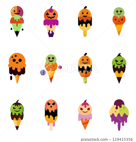 halloween pattern with pumpkin, ghost, skull, skull. vector seamless illustration halloween pattern with pumpkin, ghost, skull, skull. vector seamless illustration 129415356