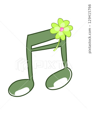 帶有四葉草的音符 129415766