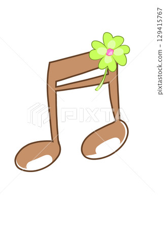 帶有四葉草的音符 129415767